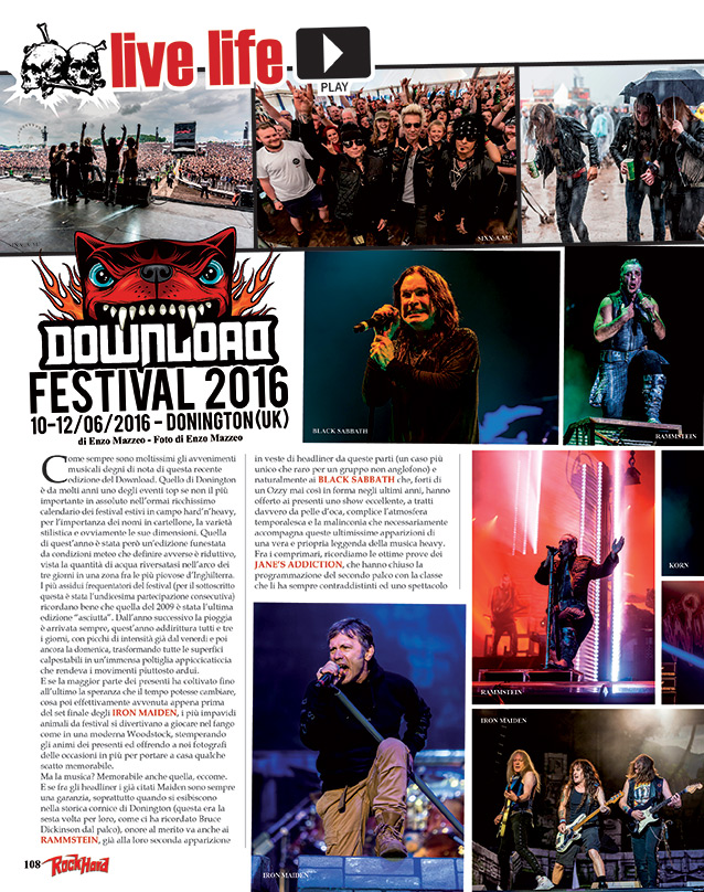DOWNLOAD FESTIVAL 2016 - ROCK HARD (ITALY)