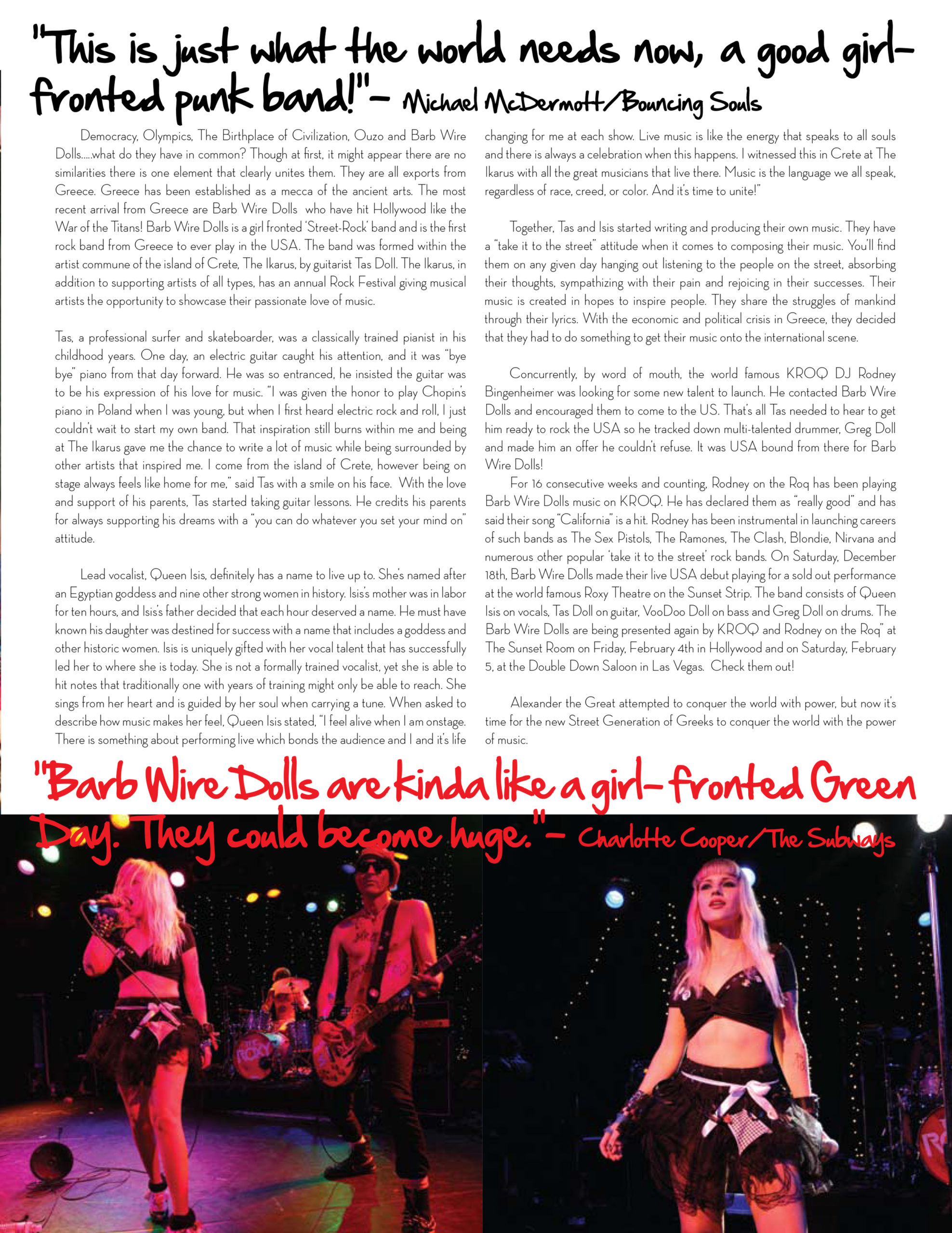 BARB WIRE DOLLS - HOLLYWOOD WEEKLY (USA)